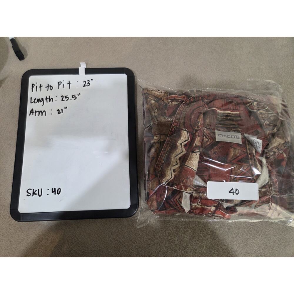 Chico's Pattern Button Down Jacket With Colorful … - image 7